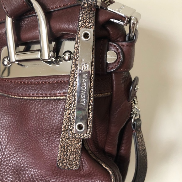 B. Makowsky leather calf hair zebra stripe pattern bag - Picture 5 of 13